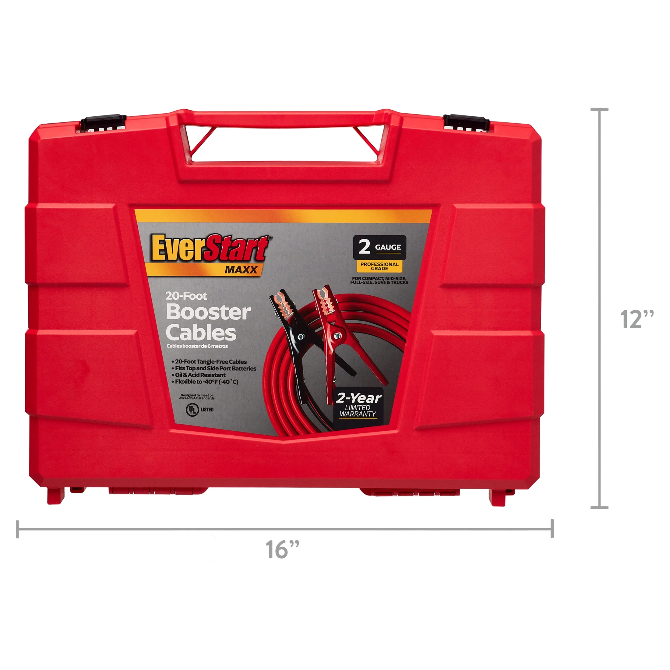 EverStart Maxx 2-Gauge Professional Grade 20-Foot Booster Cables - Inhomebuy