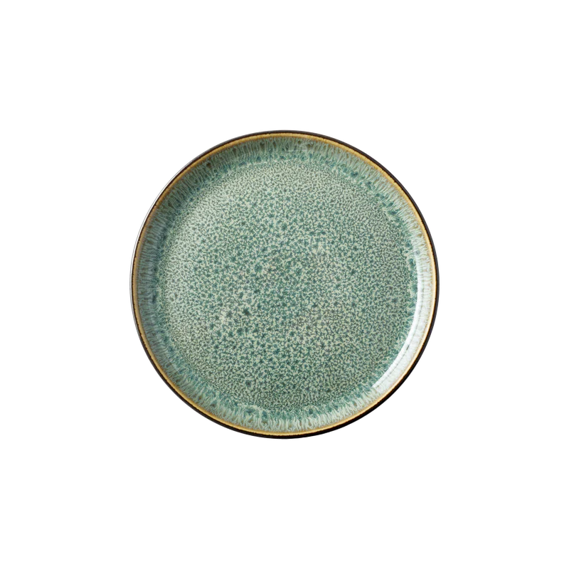 Stoneware Gastro Plate 27cm Black/ Green - Inhomebuy
