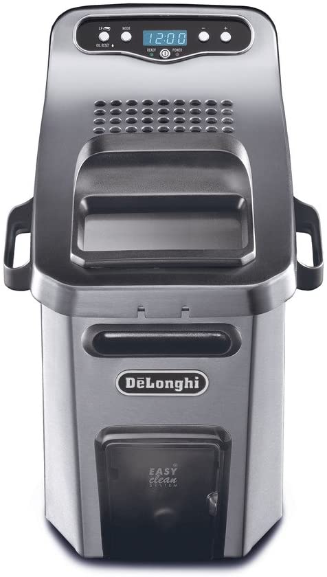 DeLonghi Livenza Deep Fryer: 4.5L, dual zone, digital controls, EasyClean drain system, s/s | D44528DZ - Inhomebuy