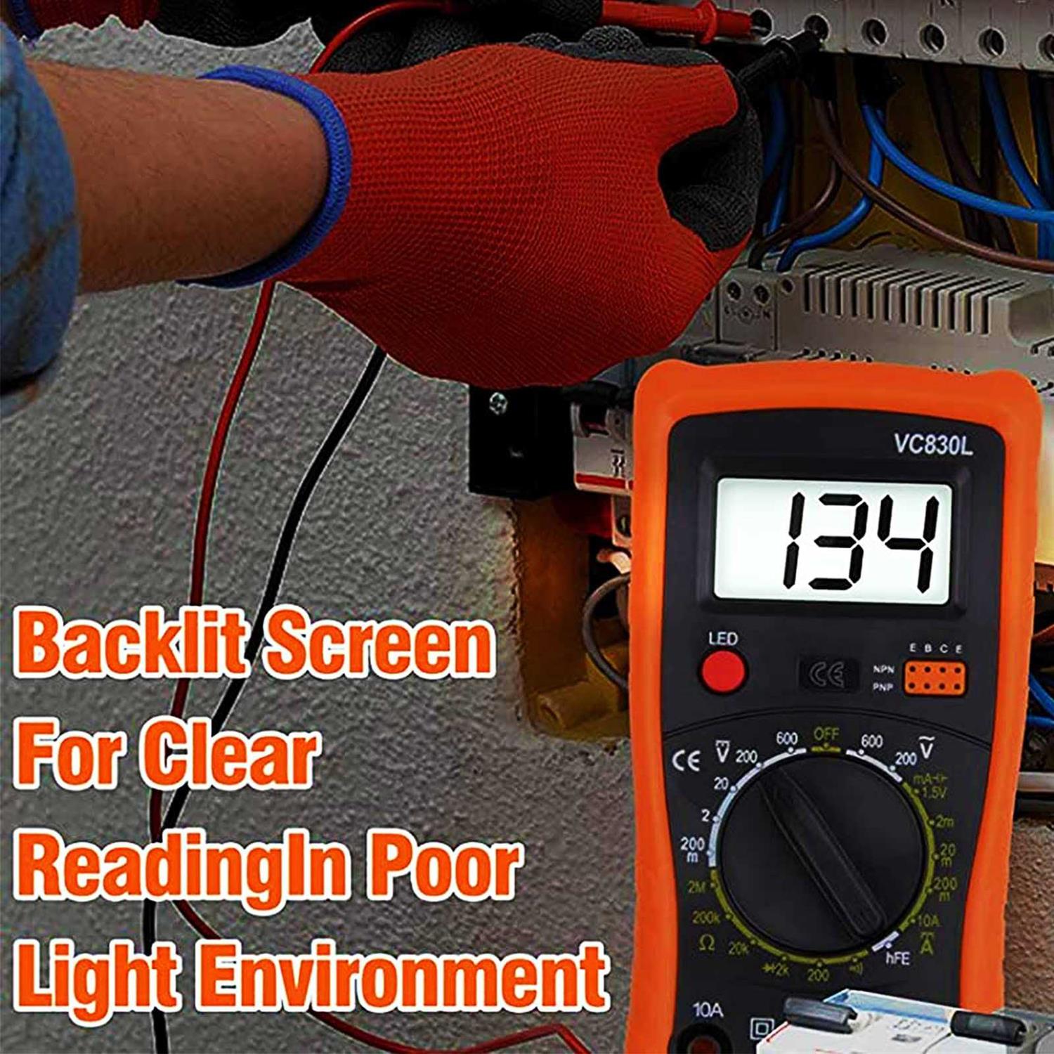 Digital Multimeter Multimeter with AC DC Voltmeter & Ohm Volt Amp Tester - Inhomebuy