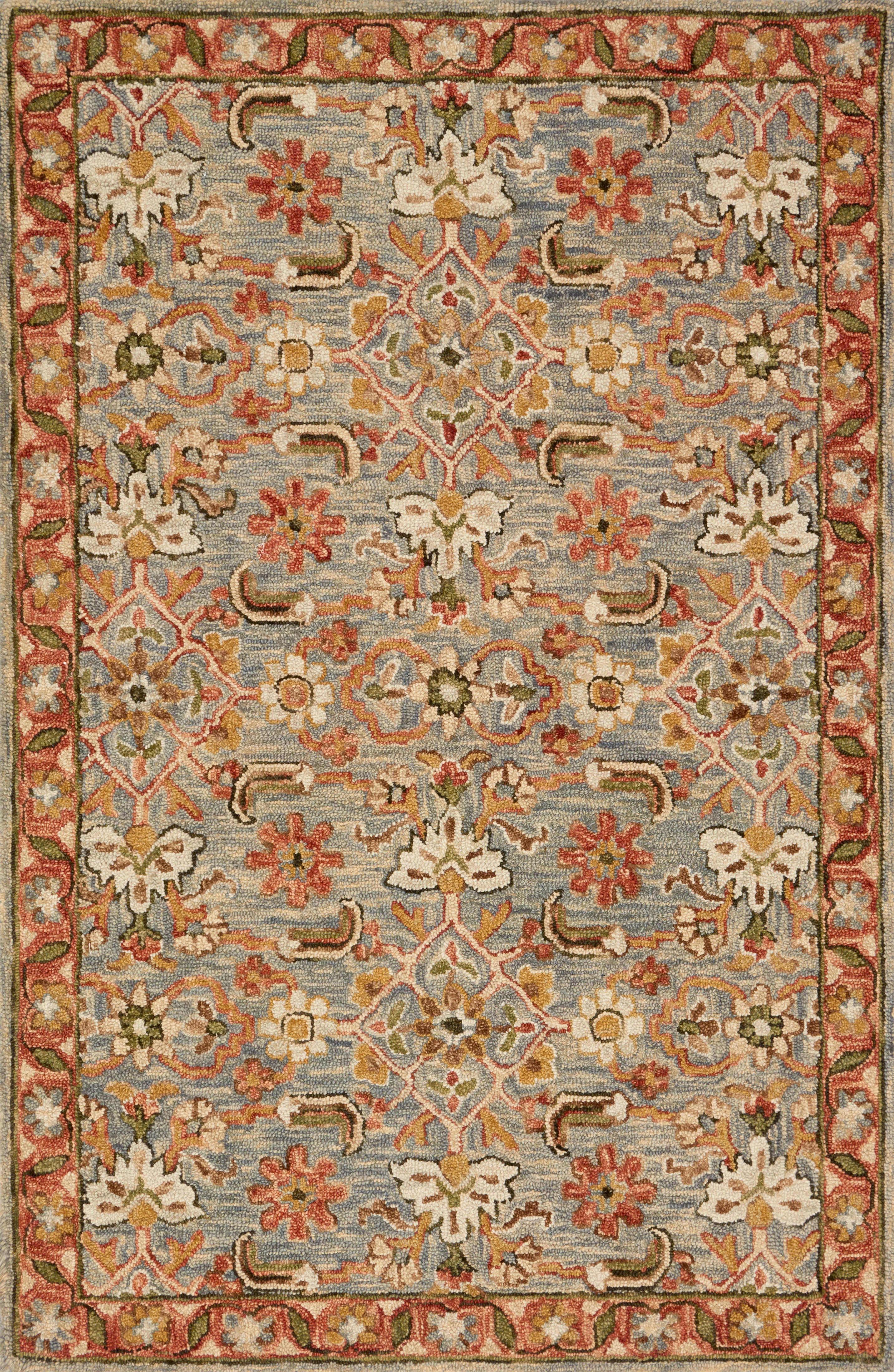 Loloi Rugs Victoria Collection Rug in Slate, Terracotta - 7'9