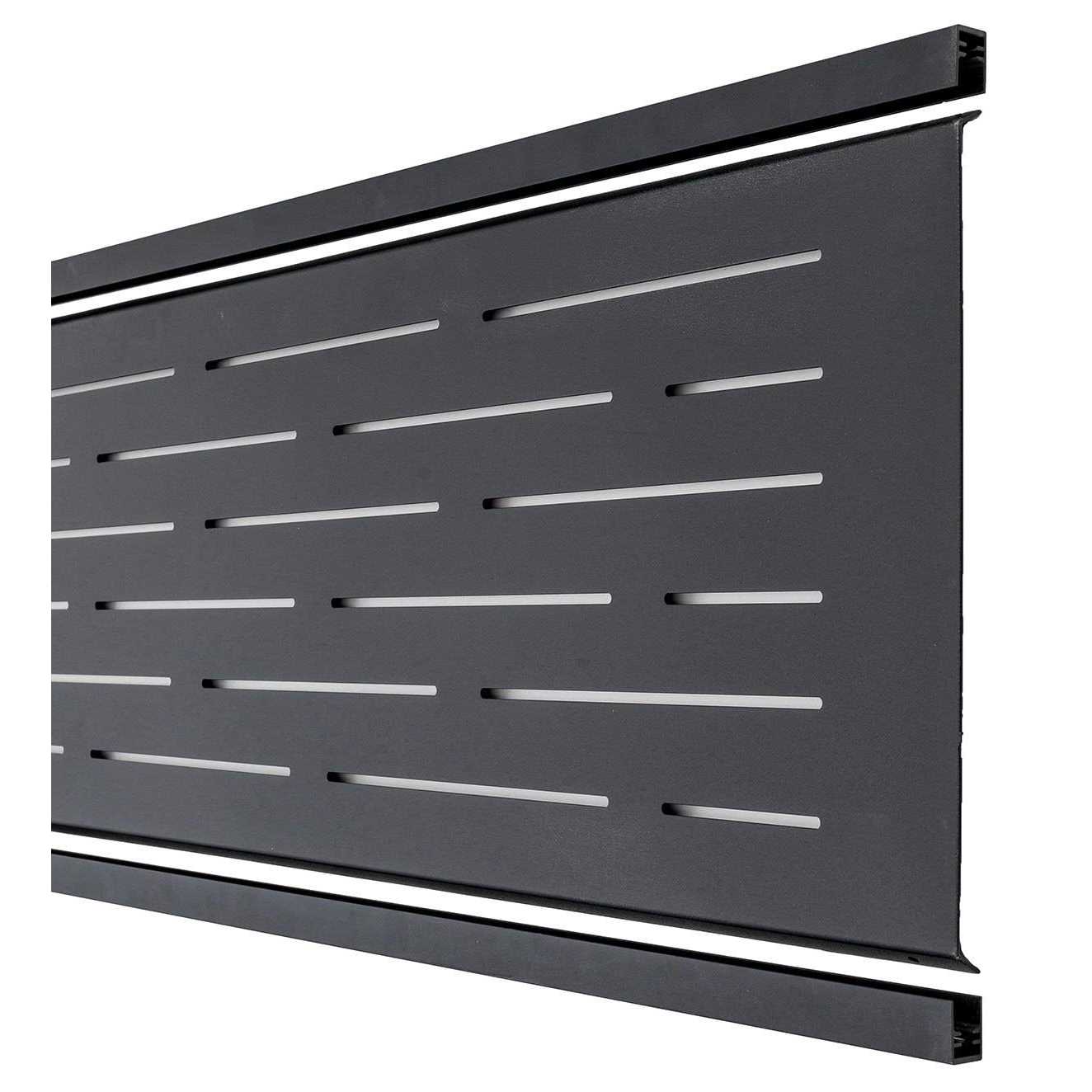 Veranda Euro Style 4 ft. x 6 ft. Black Aluminum/Composite Horizontal Fence Panel EF - Inhomebuy