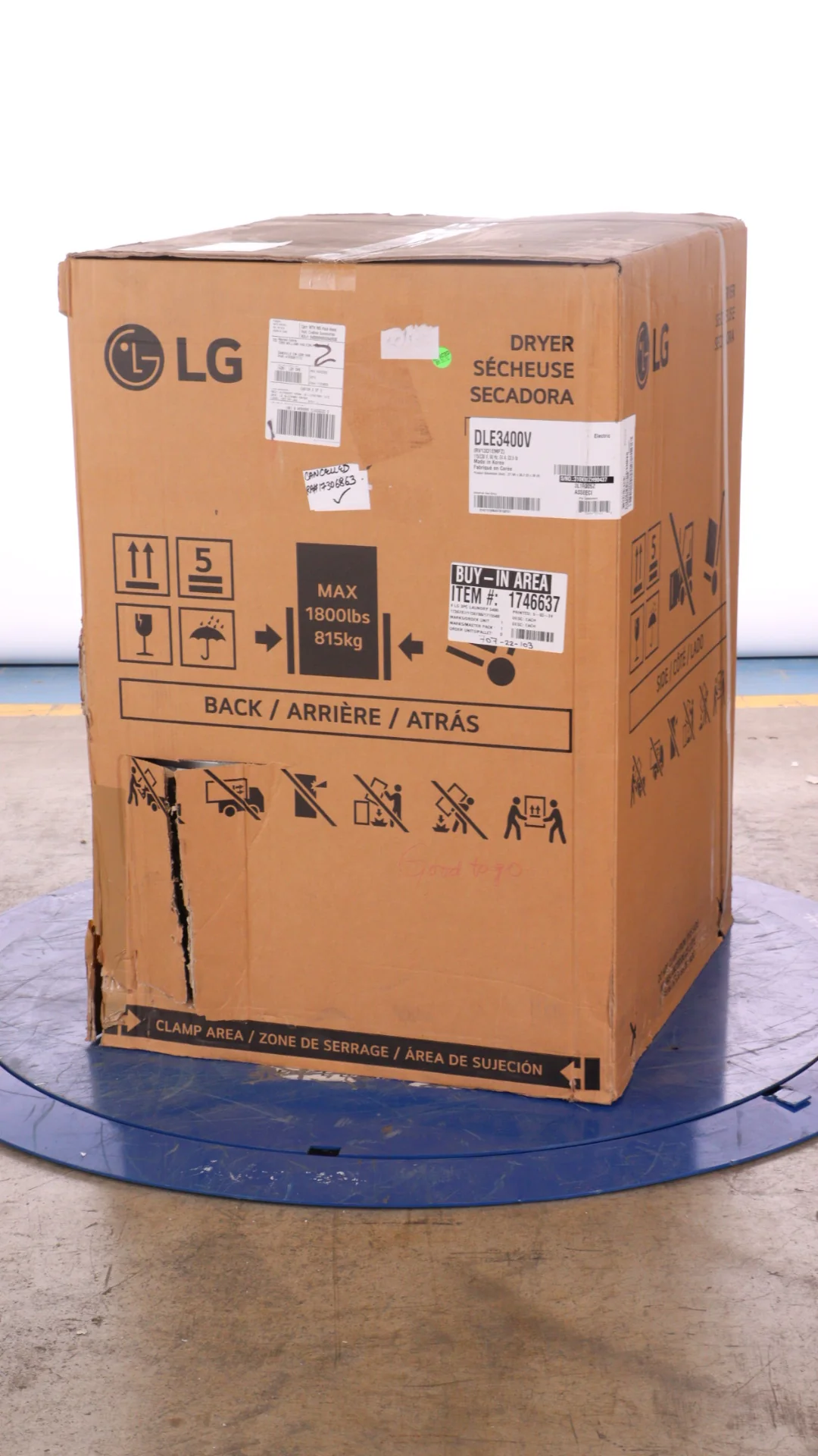 LG 7.4 CU. FT. GRAPHITE STEEL ULTRA LARGE CAPACITY ELECTRIC DRYER WITH SMARTDIAGNOSIS - DLE3400V - Inhomebuy