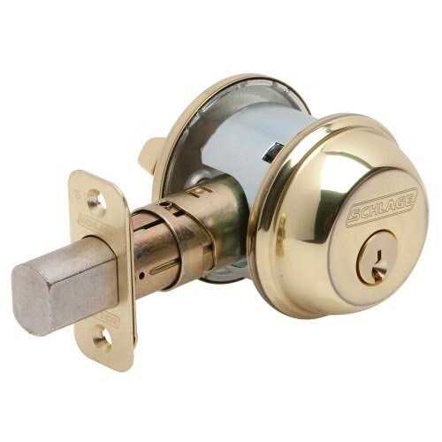 Schlage Bright Brass Single Cylinder Deadbolt - Inhomebuy