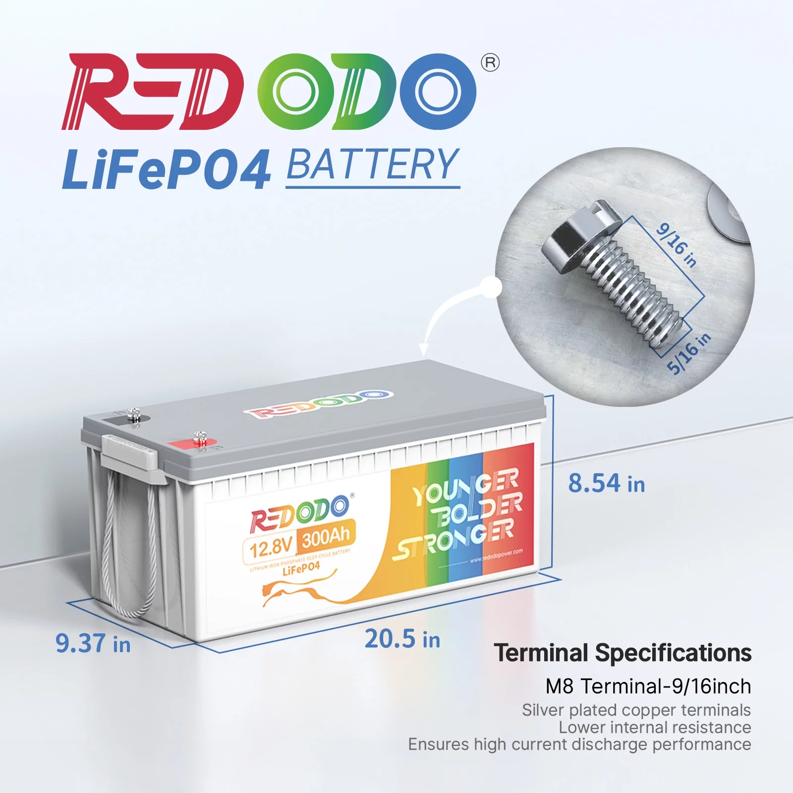 Redodo 12V 300Ah LiFePO4 Battery 200A BMS Lithium Battery for off-Grid, Home System, RV - Inhomebuy