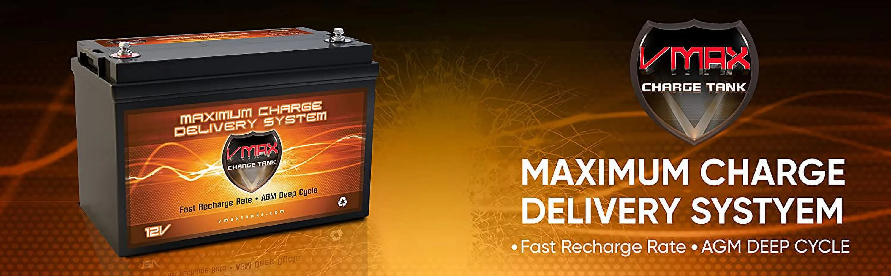 VMAX MR137-120 12V 120Ah AGM Deep Cycle Marine Battery for Minn Kota Terrova 55 12v 55lb Trolling Motor - Inhomebuy