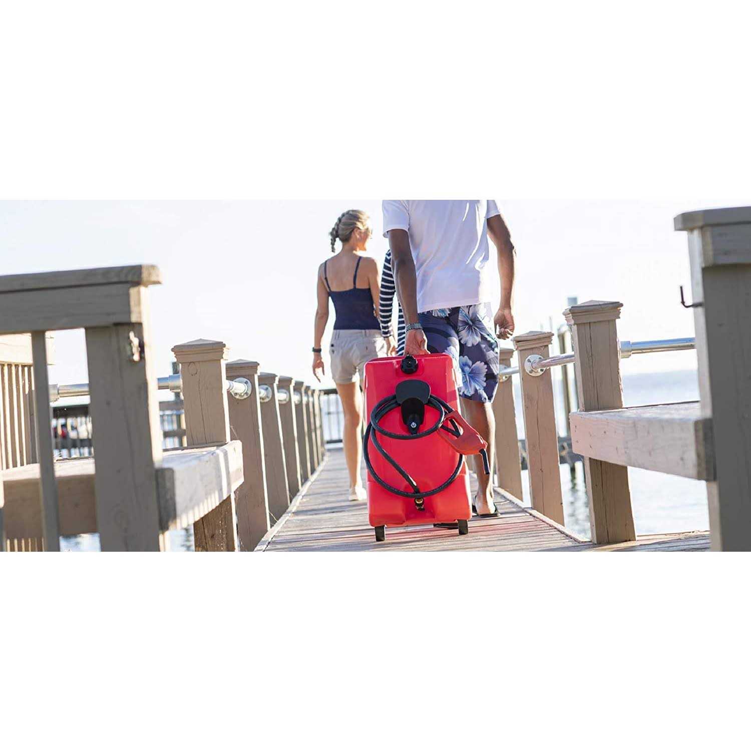 Scepter 06792 Duramax Flo N’ Go Le Fluid Transfer Pump and 14-Gallon Rolling Gas Can - Inhomebuy