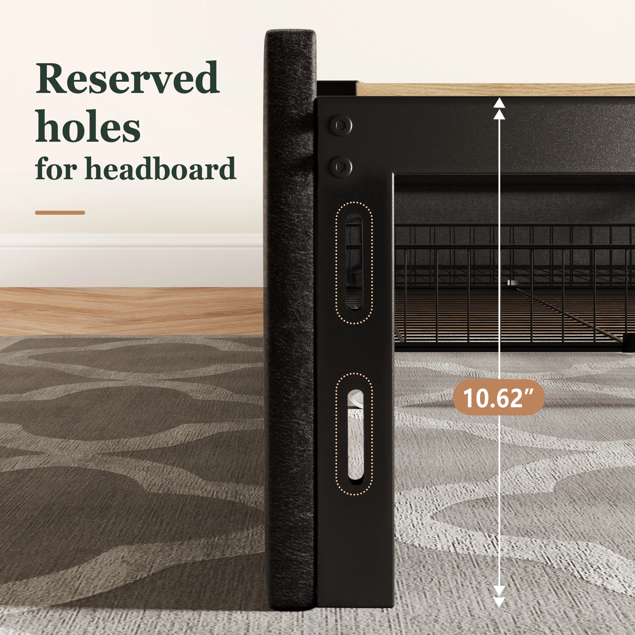 Amolife Queen Size Upholstered Platform Bed Frame with 3 Storage Drawers and Wooden Slats, Dark Grey - Inhomebuy