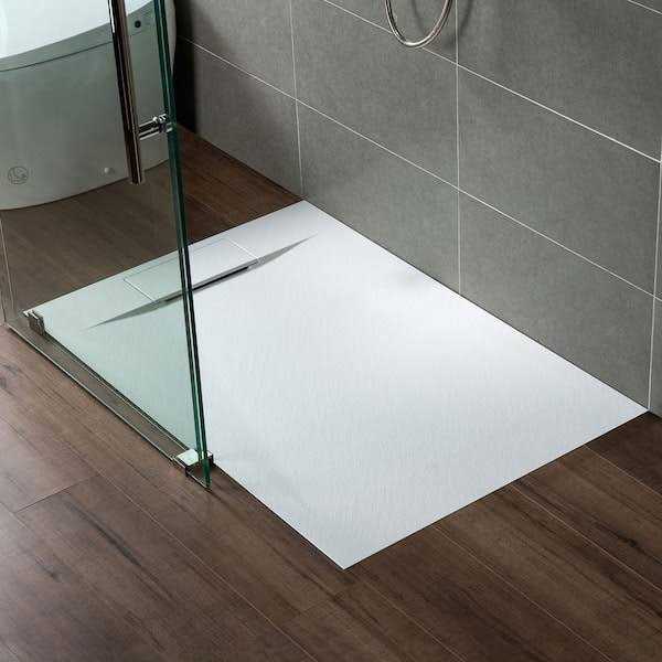 WOODBRIDGE Alcove Zero Threshold Shower Pan Base Drain - Inhomebuy