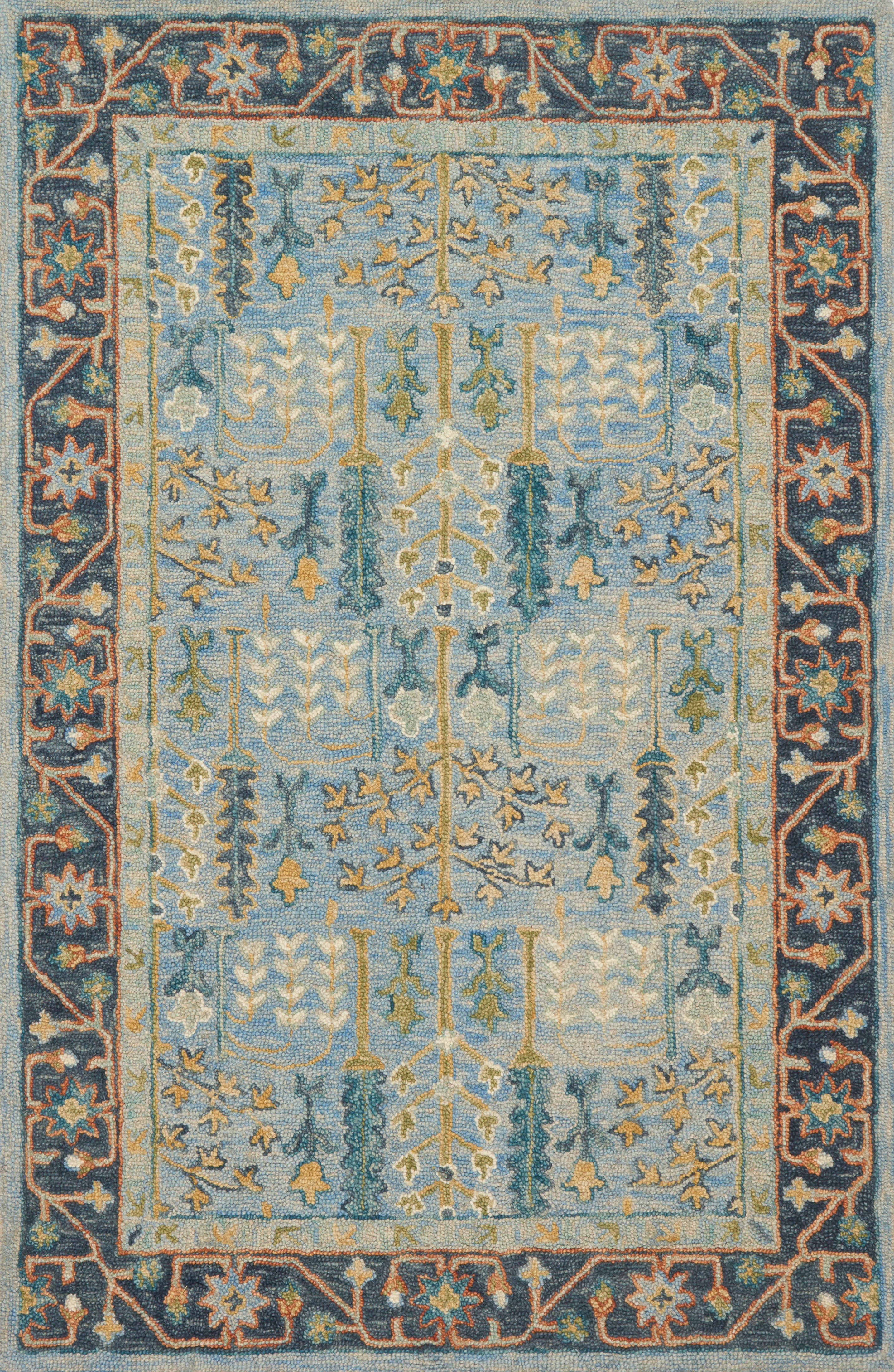 Loloi Rugs Victoria Collection Rug in Lt Blue, Dk Blue - 9'3