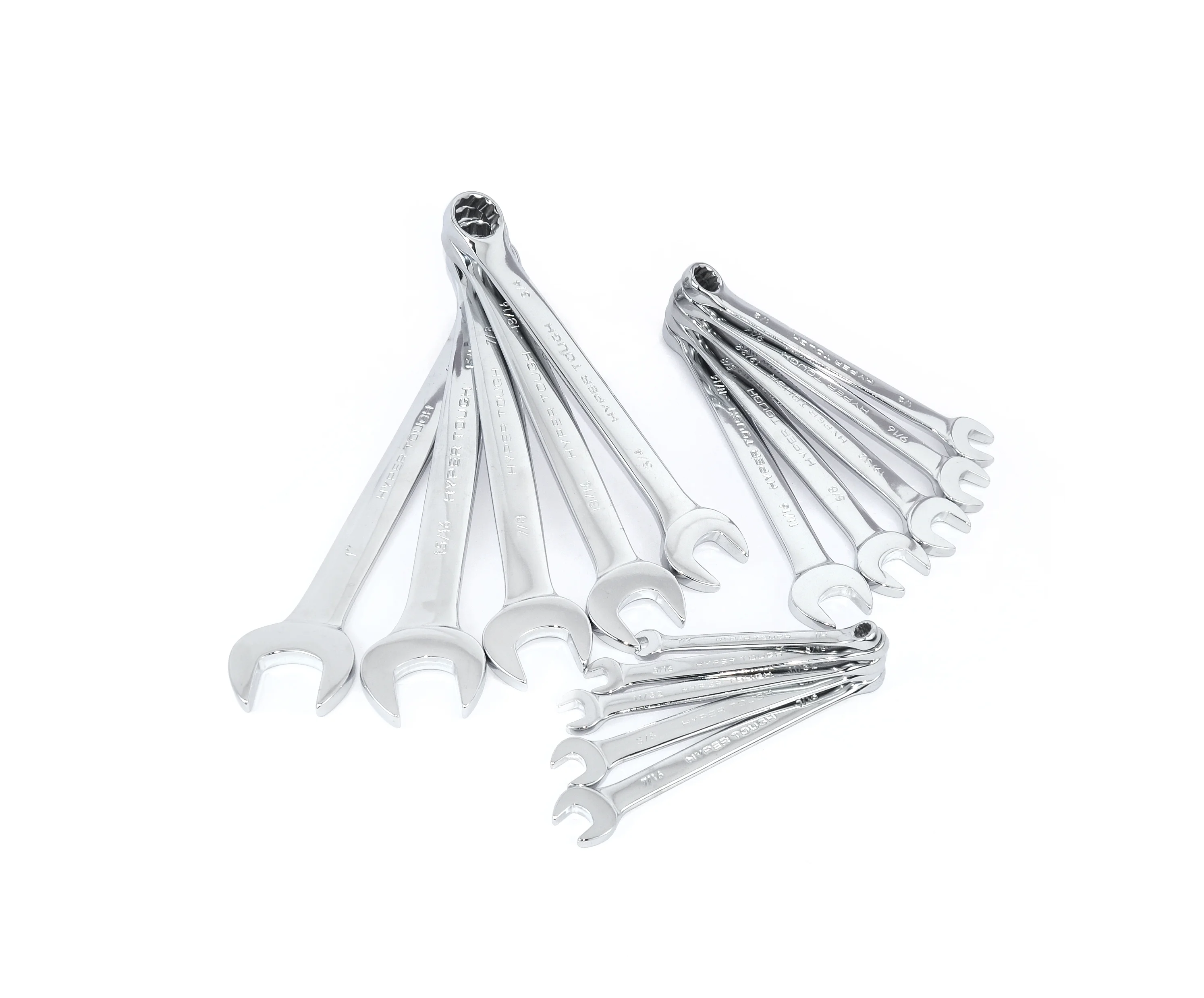 Hyper Tough 15-Piece Combination Wrench Set, SAE - Inhomebuy