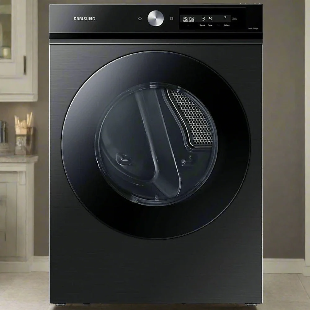 SAMSUNG BESPOKE 27 IN. 7.5 CU. FT. BLACK STAINLESS STEEL ELECTRIC DRYER WITH SUPER SPEED DRY - DVE46 - Inhomebuy