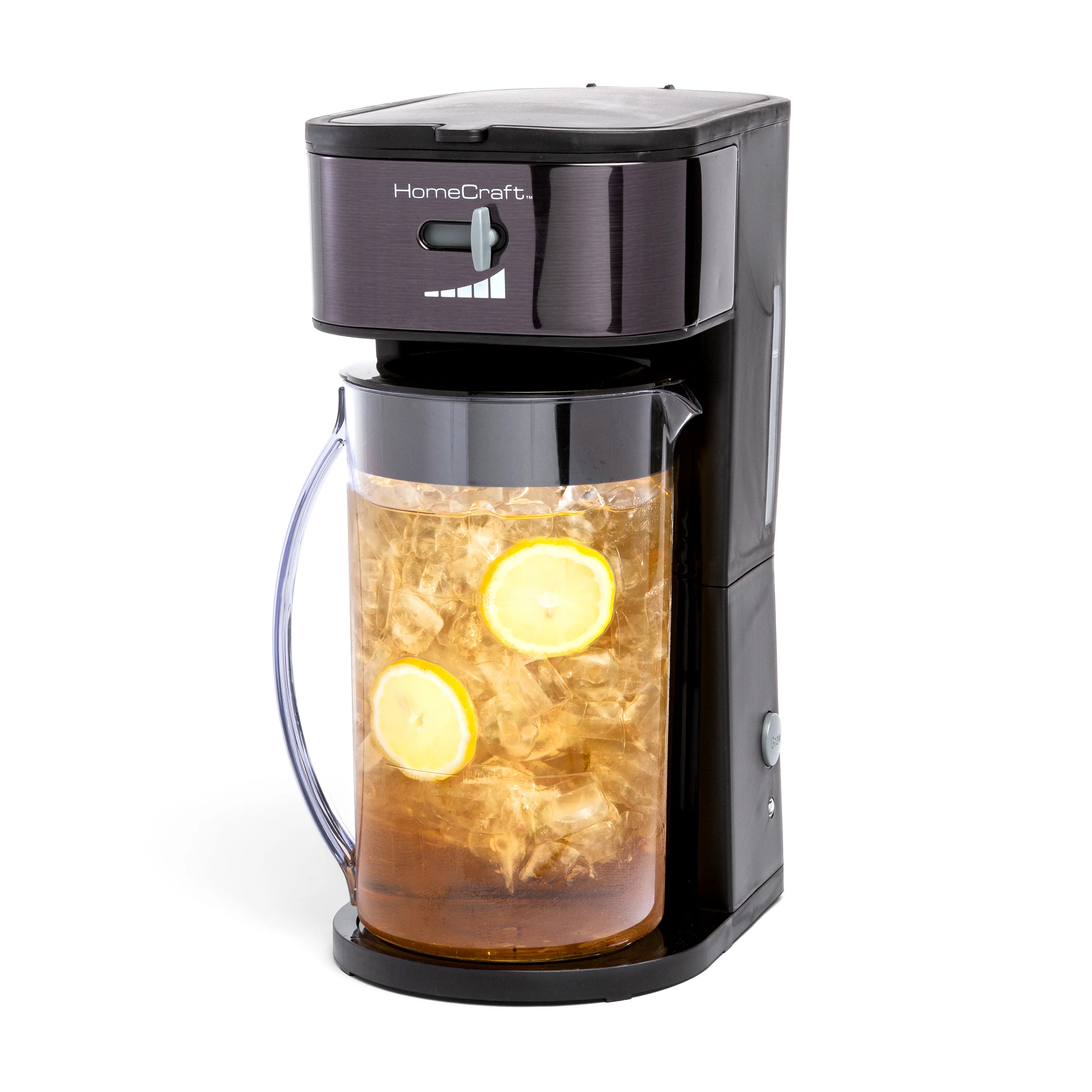 HomeCraft 3-Quart Black Stainless Steel Café' Ice Iced Coffee and Tea Brewing System - Inhomebuy