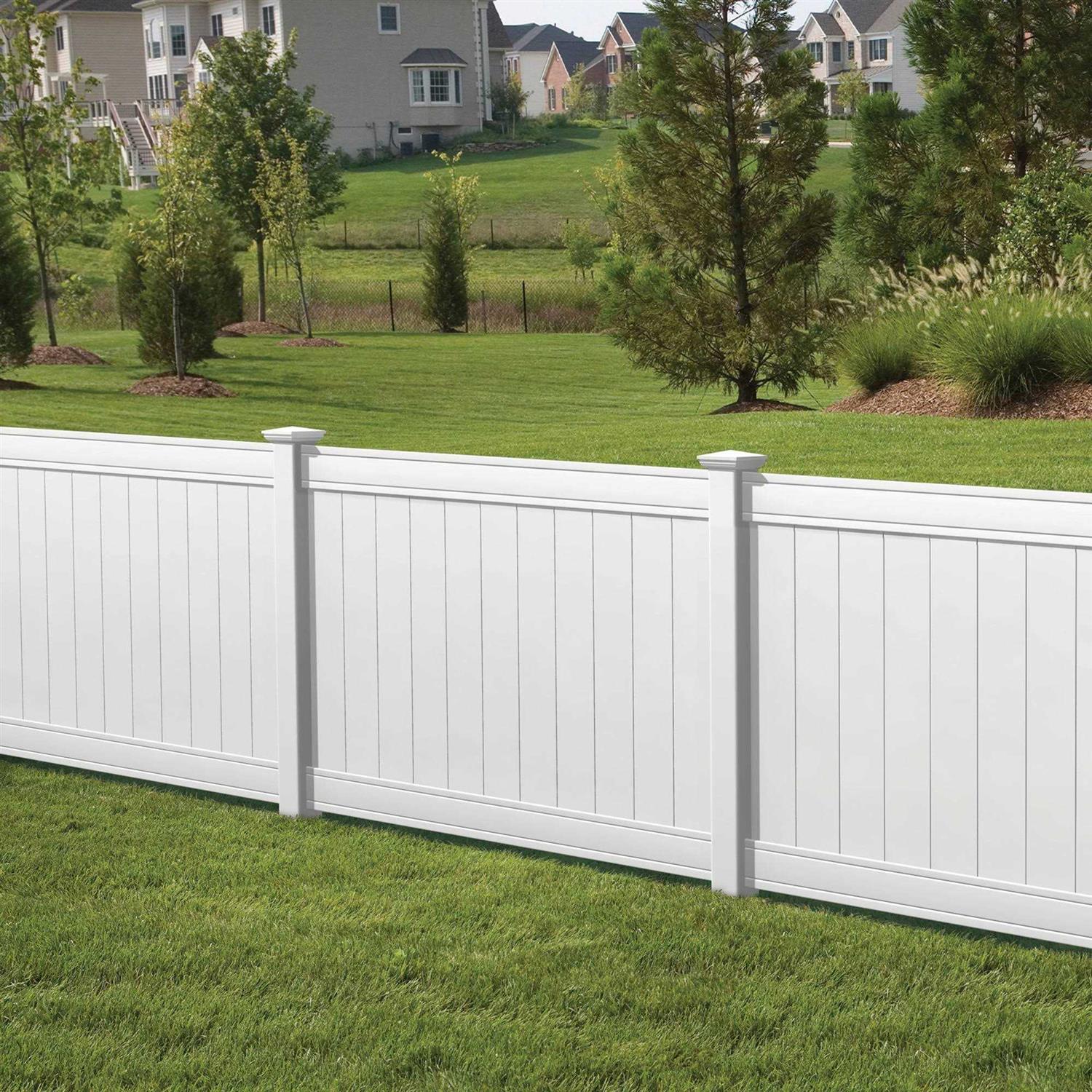 Woodbridge 5 in. x 5 in. x Routed White Vinyl Fence Corner Post Outdoor Essentials - Inhomebuy