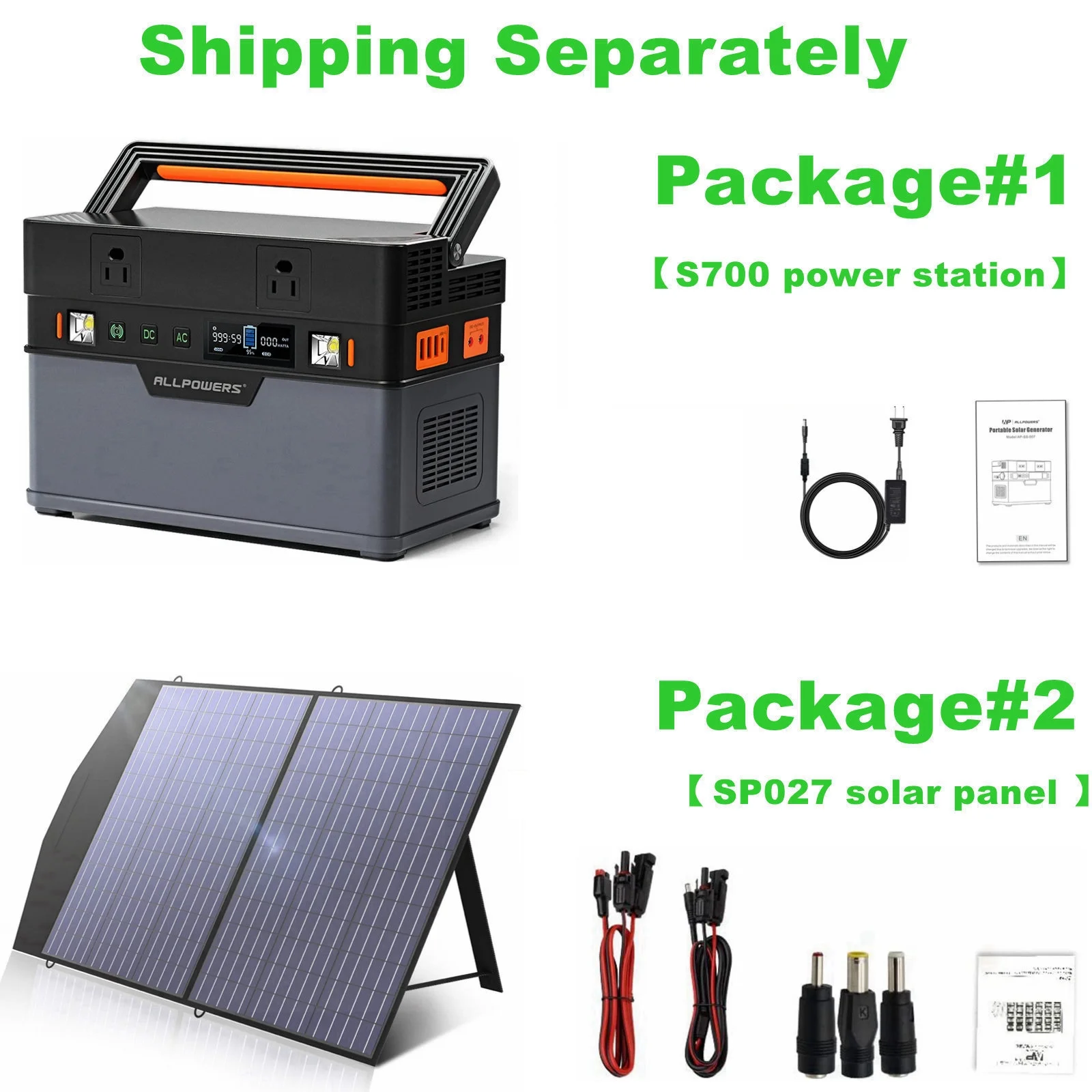 ALLPOWERS 700W (Peak 1400W) 606Wh Solar Generator, 16400mAh Portable Power Station with AC Outlets Backup Battery for Camping RV Home Use Emergency CAPA off-Grid - Inhomebuy