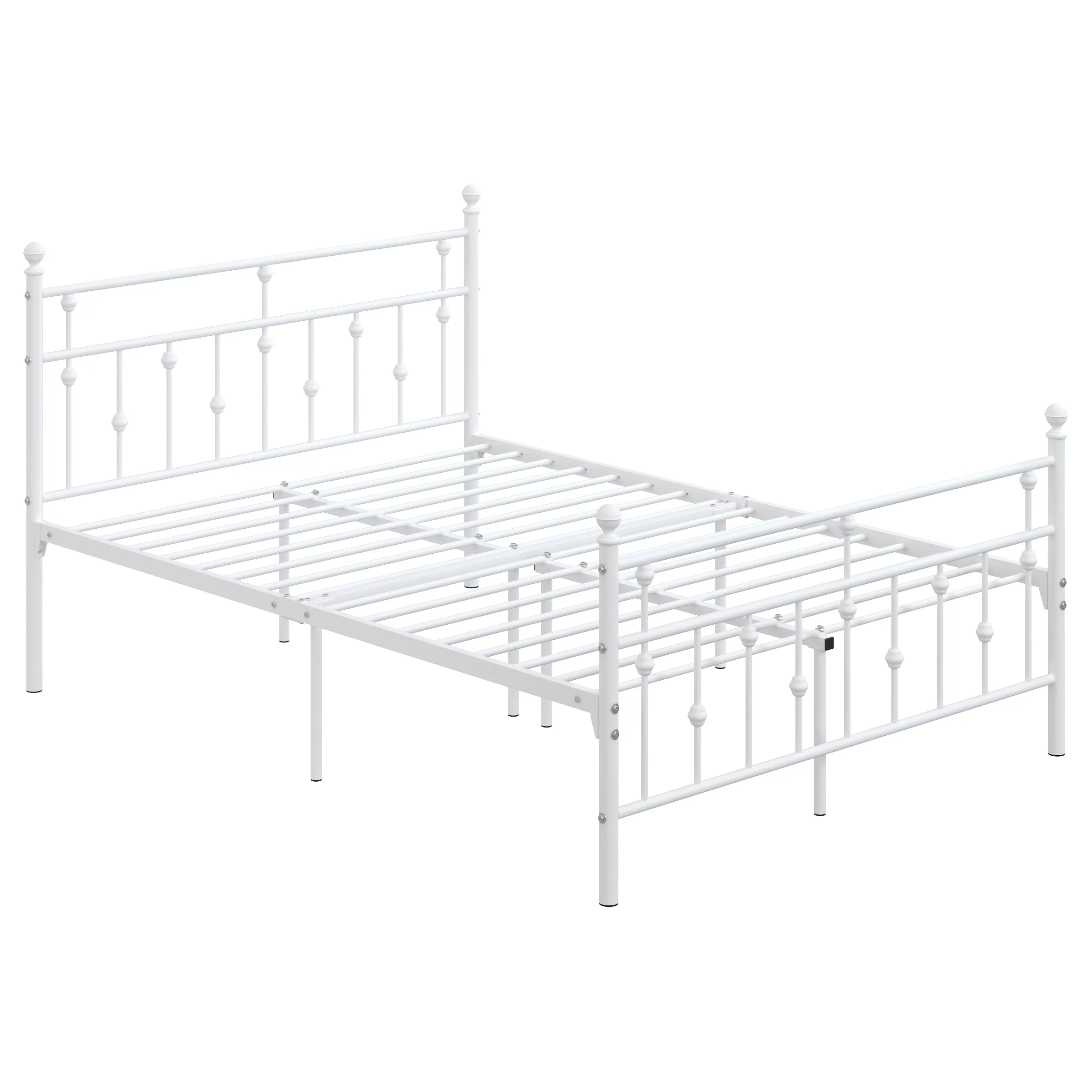 Yoneston Full Size Metal Platform Bed Frame with Retro Headboard Footboard, 14