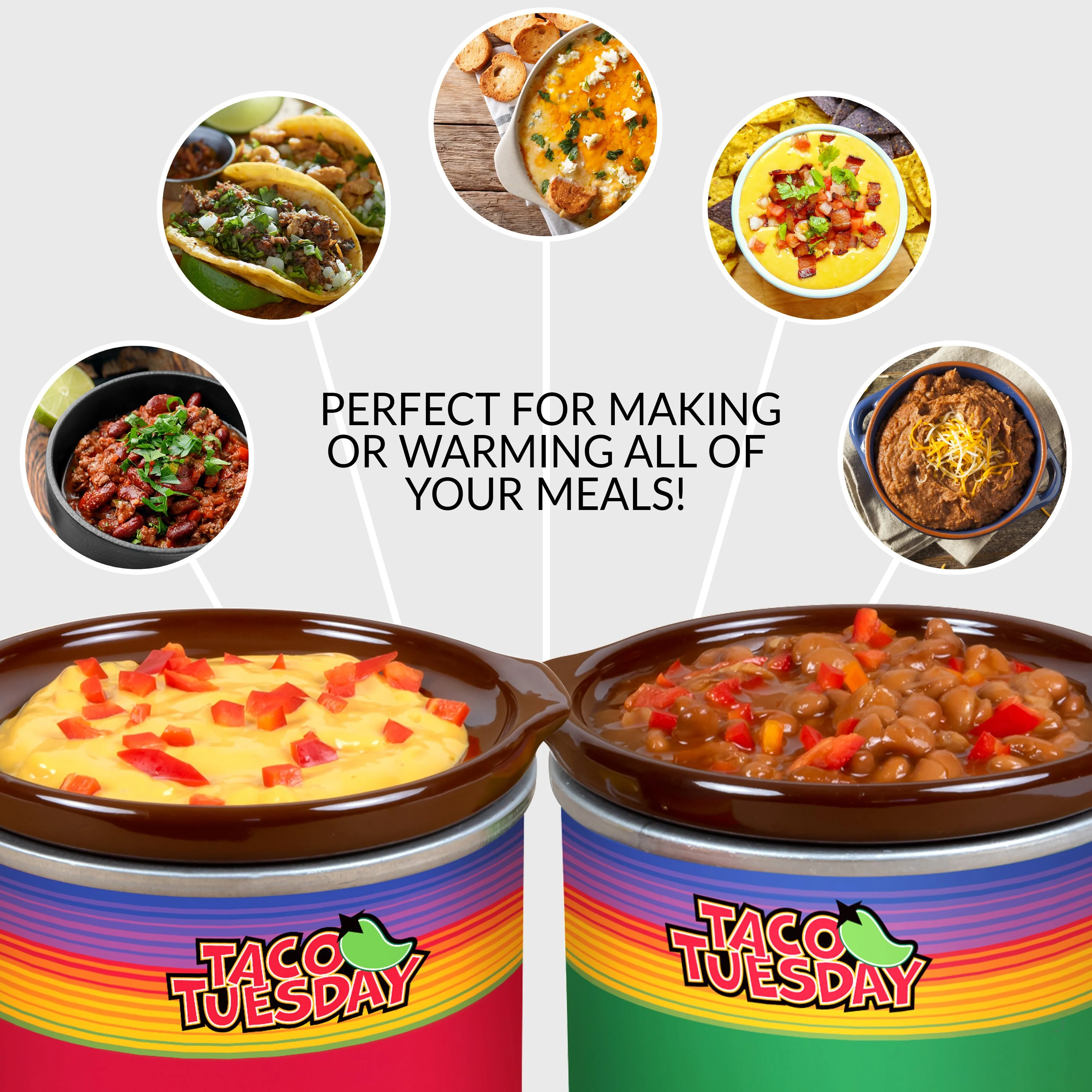 Taco Tuesday Two 0.65-Quart Mini Fiesta Dippers - Inhomebuy