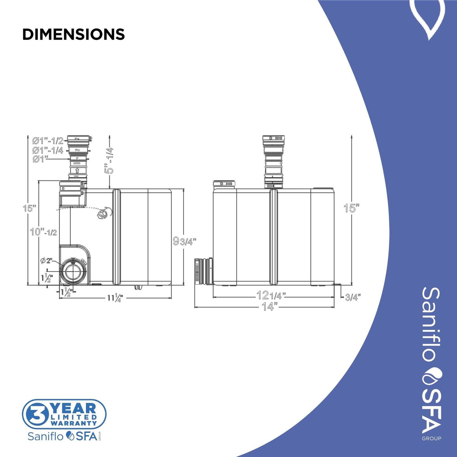 Saniflo Saniswift Gray Water Pump - Inhomebuy