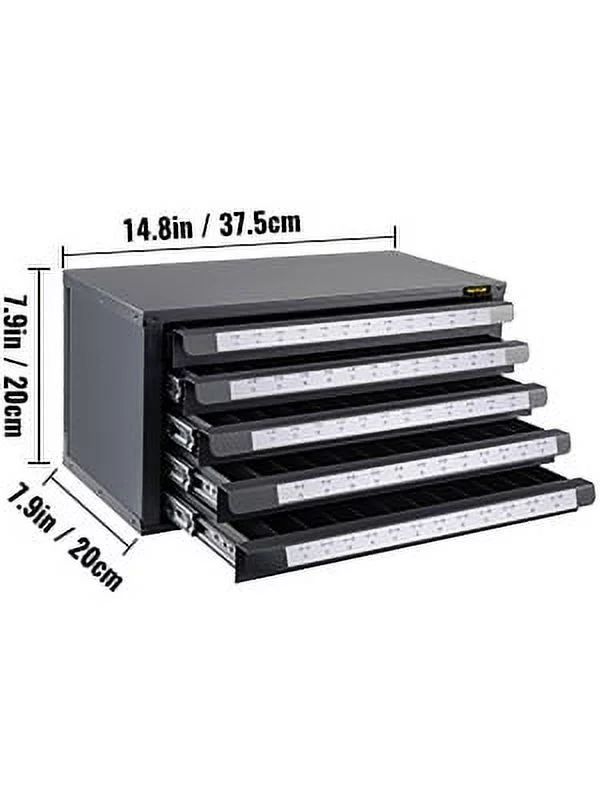 VEVOR Drill Bit Dispenser Cabinet, Five-Drawer Drill Bit Dispenser, 1/2