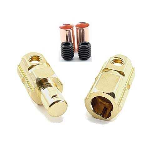 WeldingCity Dinse-Type Twist-Lock Insulated Connector Pair for Welding Cable AWG - Inhomebuy