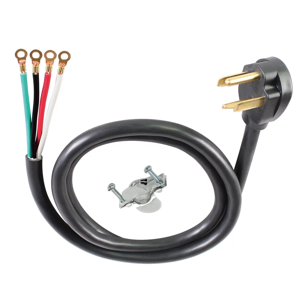 Hyper Tough 6FT 10AWG 4 Prong Black Dryer Appliance Cord - Inhomebuy