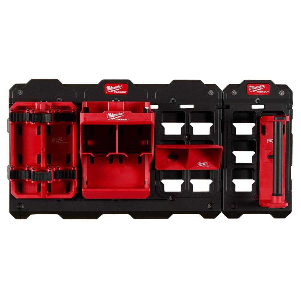 Milwaukee Packout Shop Storage 6-Piece Kit with M18 Battery Rack - Inhomebuy