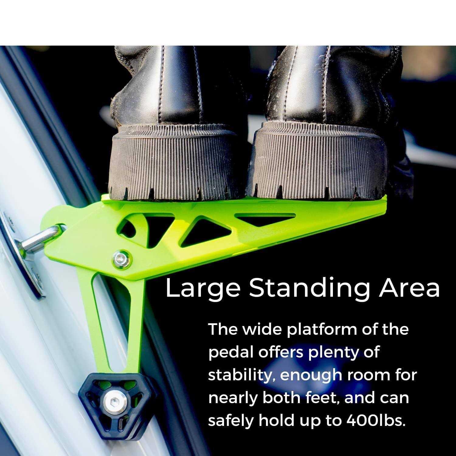 Cowvie Foldable Car Door Step Stand Pedal Access to Vehicle’s Top Roof Both Feet Stand Pedal Ladder for Most SUV Truck Jeep - Inhomebuy