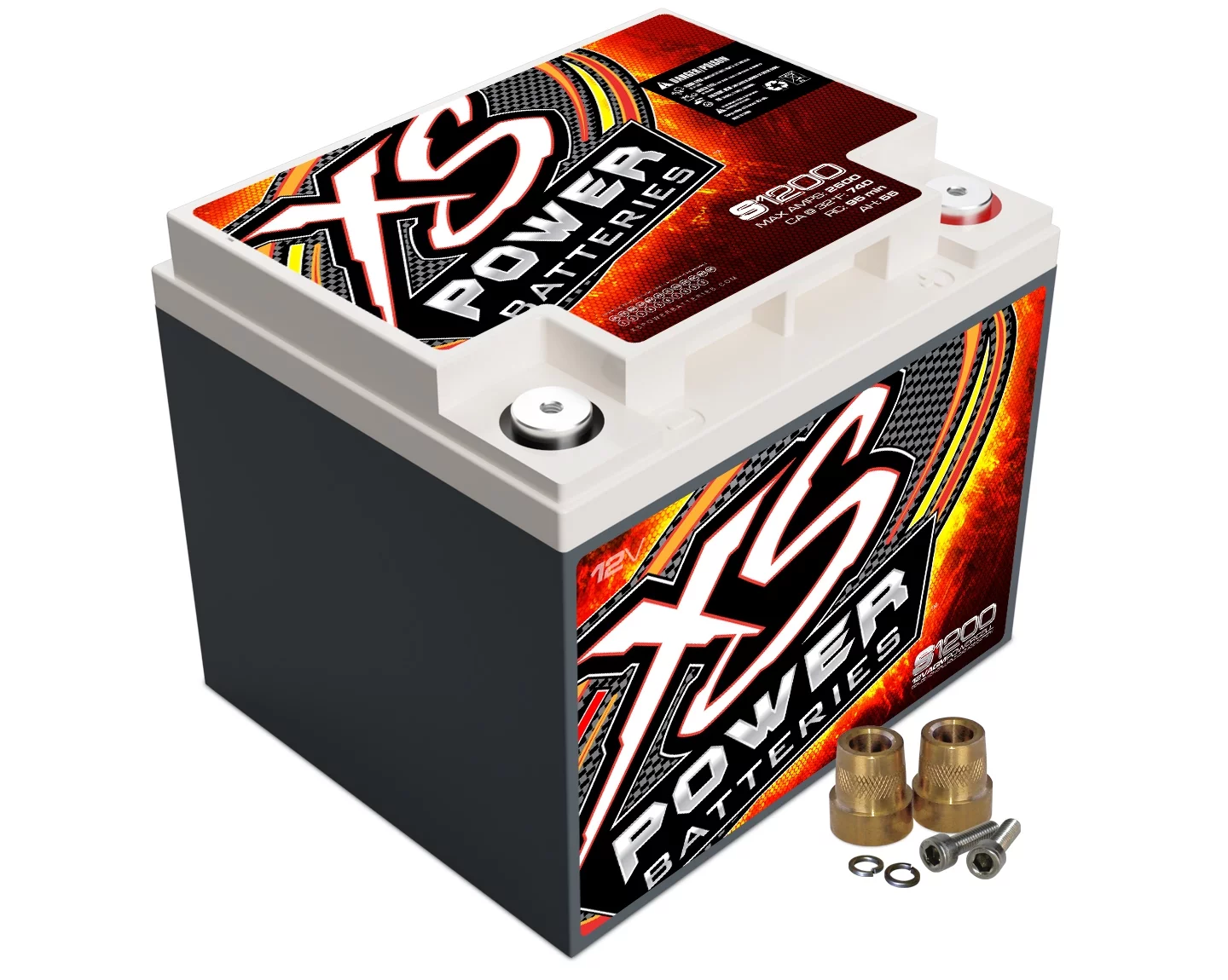 XS Power S1200 'S Series' 12V 2 600 Amp AGM Automotive Starting Battery with Terminal - Inhomebuy