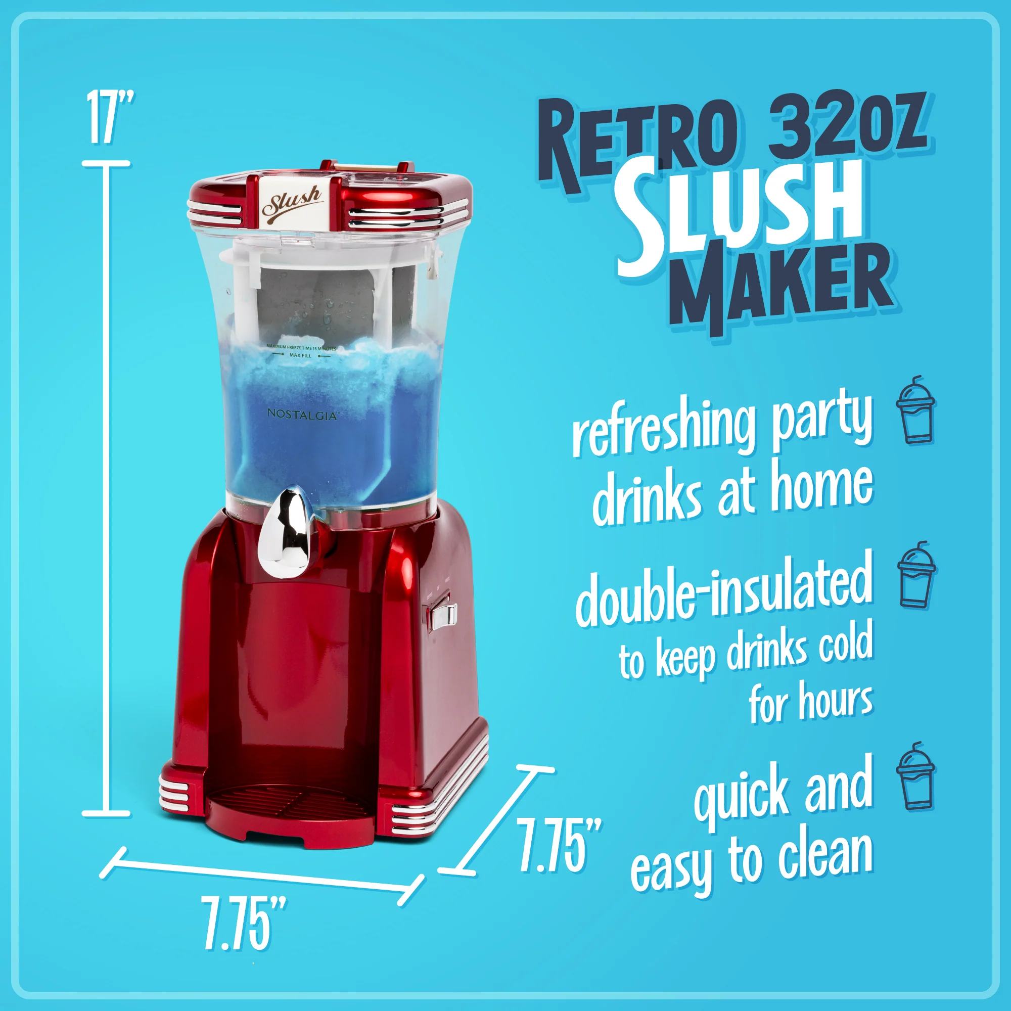 32-Ounce Retro Slush Drink Maker - Inhomebuy
