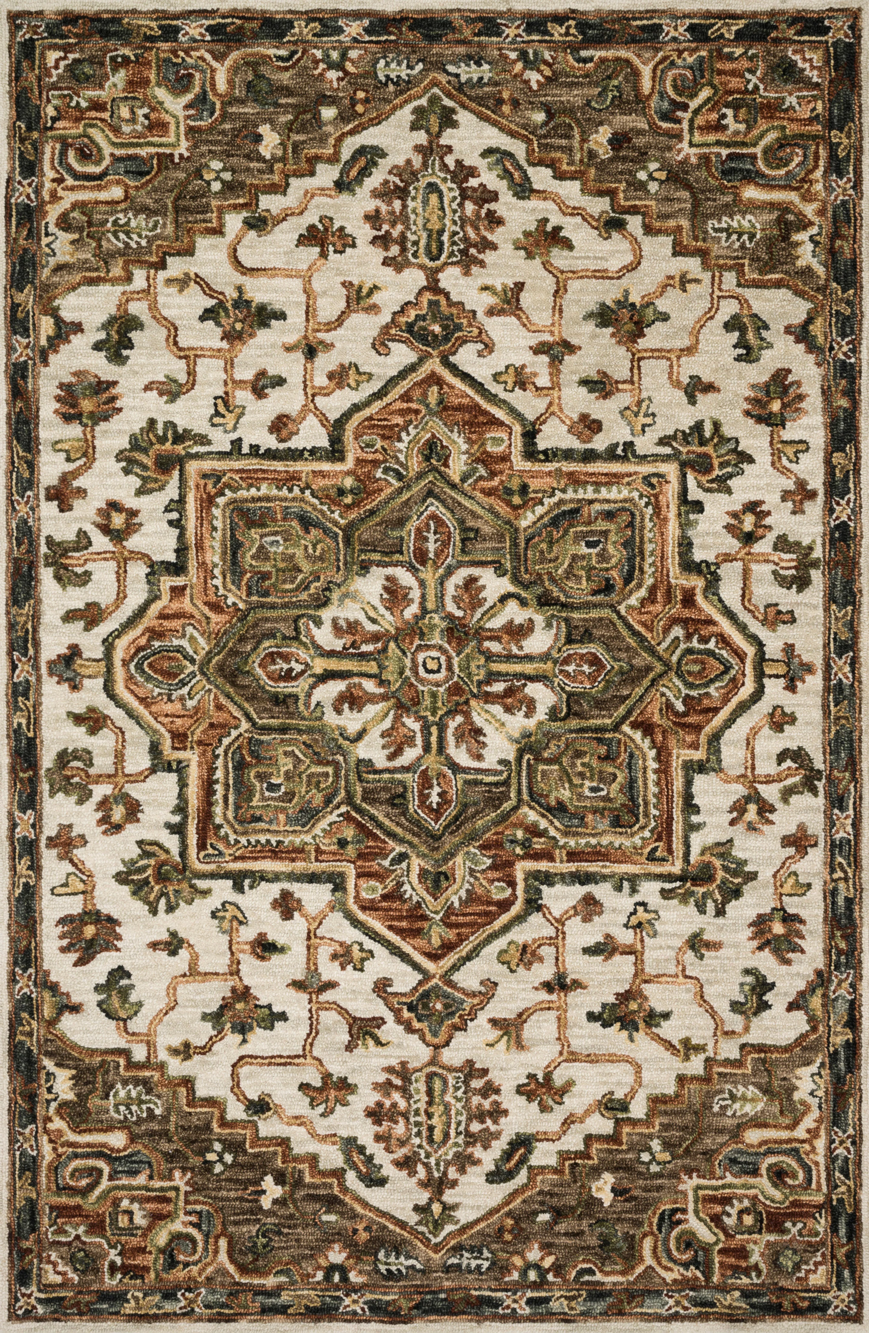 Loloi Rugs Victoria Collection Rug in Ivory, Tobacco - 7'9