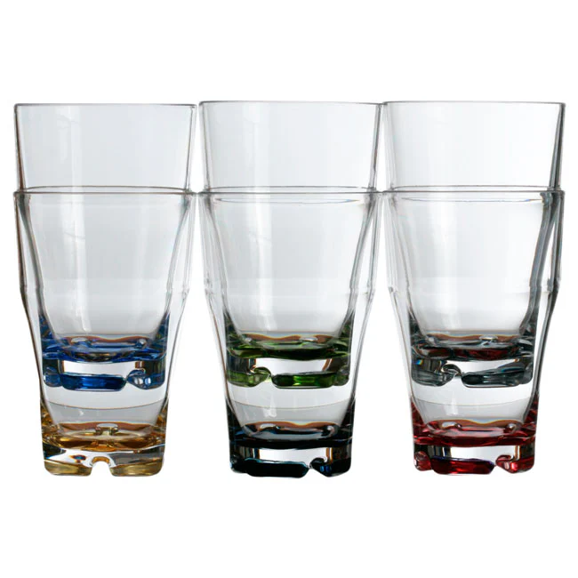 Party - Stackable Beverage Glass - Colors - Set 6 pcs - Inhomebuy