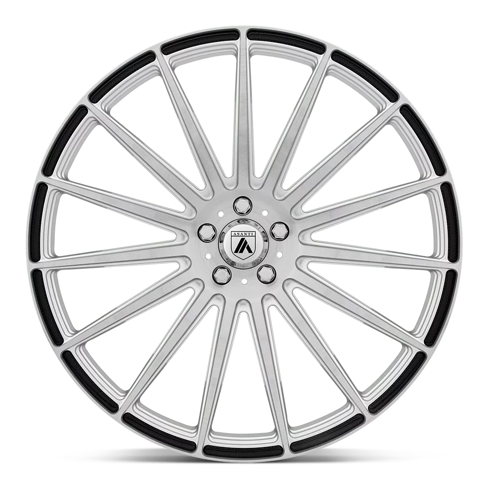 Asanti Black polaris 22x10.5 5x114.3 35et 72.60mm brushed silver carbon fiber insert wheel - Inhomebuy