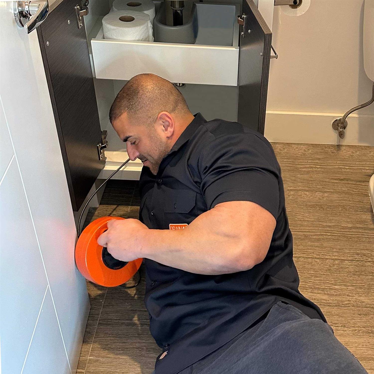 Drainx Heavy-Duty-Steel Pro Drum Drain Auger, 25 Ft., with Work Gloves and Carrying Pouch - Inhomebuy