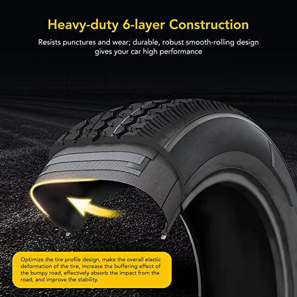 Tookss 2 Packs 5.30-12 5.30x12 530-12 5.30-12 Trailer Tires with 12 inch Rims, 5 Lug on 4.5'', LoadC, 6PR - Inhomebuy