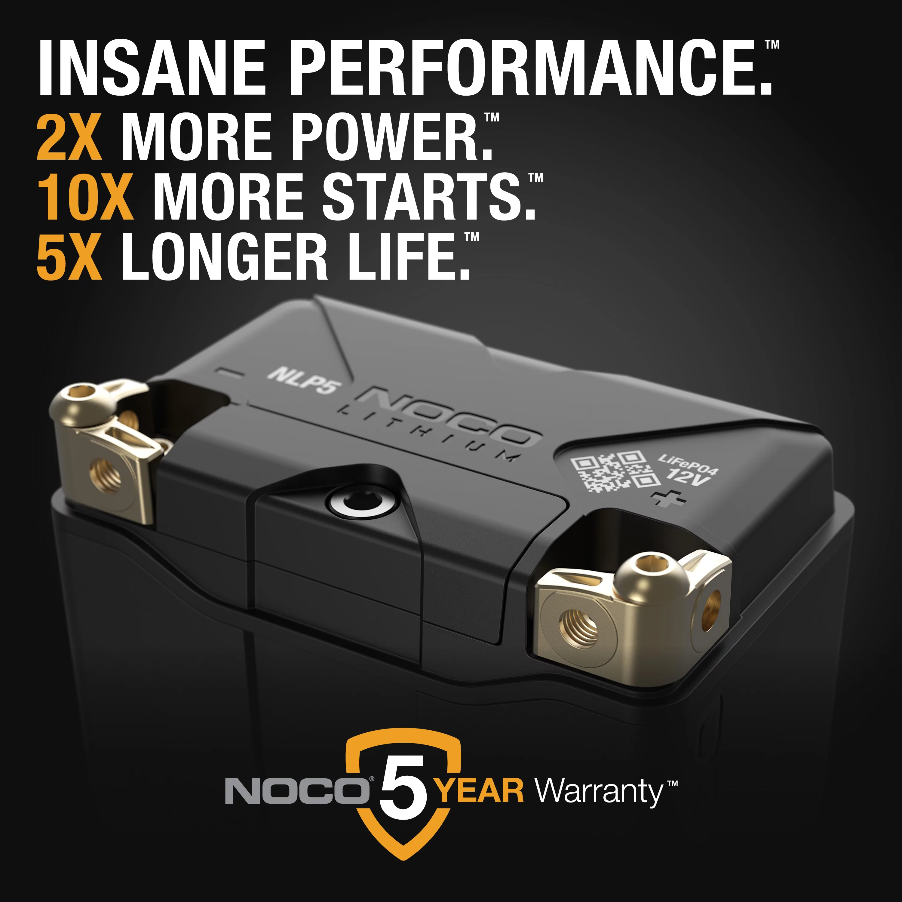NOCO Lithium NLP5 Group 5 250A 12V 2Ah Lithium Powersport Battery - Inhomebuy
