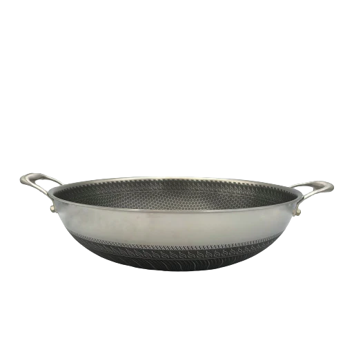 Healthy Bear Ory Hybrid Wok: 36cm with glass lid, dual handles | BC-HW36N - Inhomebuy