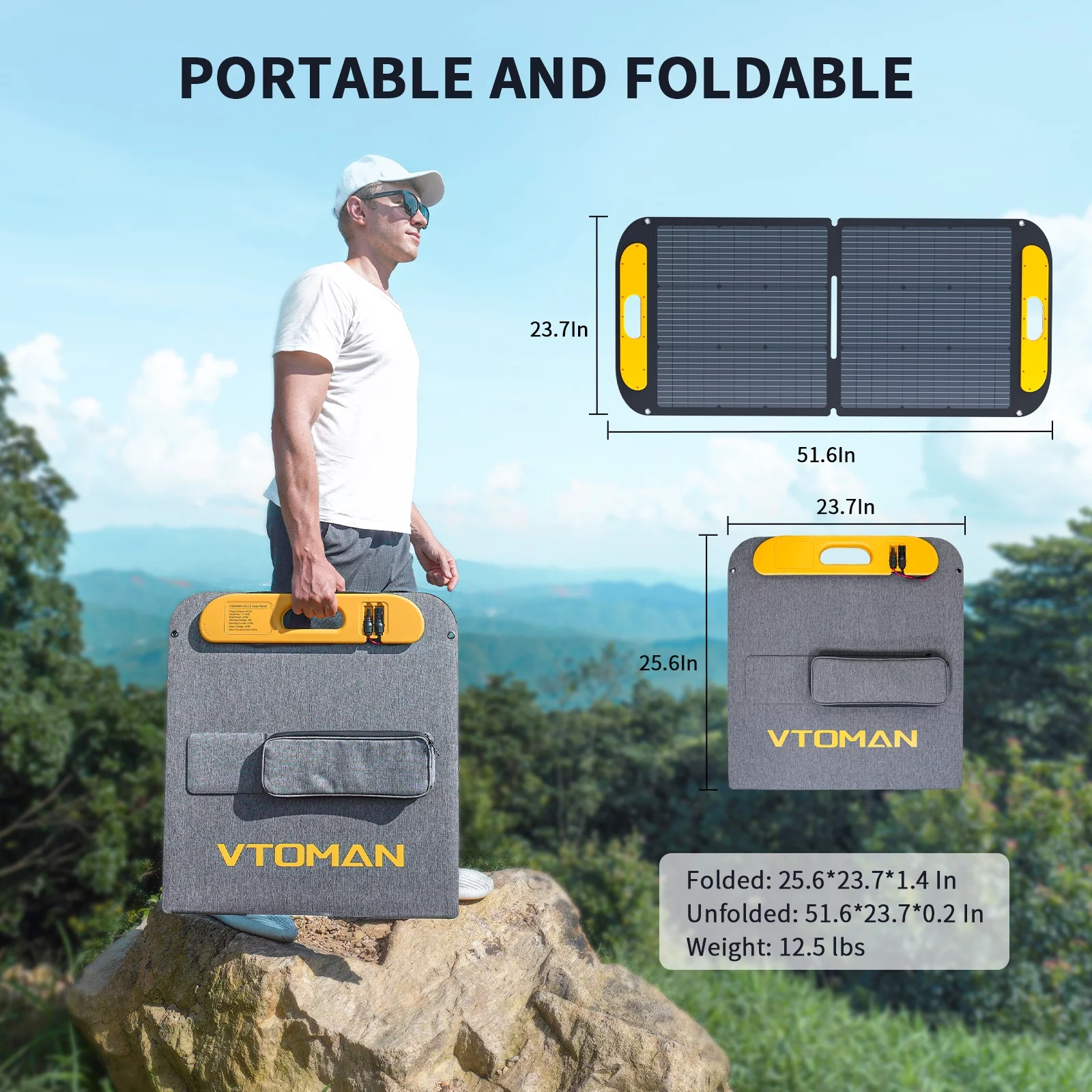 VTOMAN Jump 600X Portable Power Station 600W (1200W Peak), 299Wh LFP Solar Generator with 110V/600W AC Outlet, Jump Starter, 60W USB Port, 12V DC Output for Camping & Home Backup - Inhomebuy