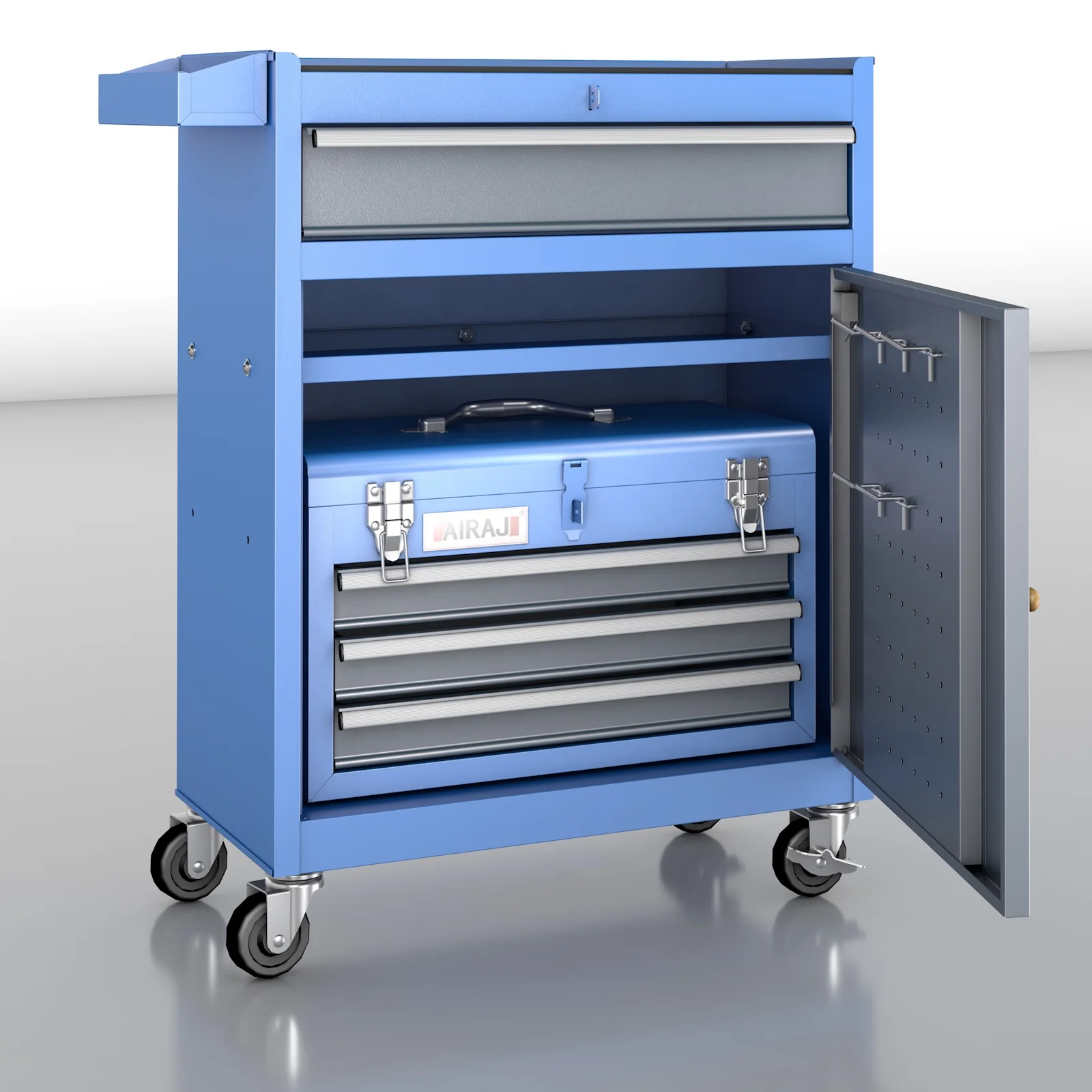 Airaj Trolly Tool Chest Rolling Tool Cabinet Detachable 4 Drawer  Big Storage with Adjustable Shelf Wheels with Sliding Drawers suitable for Workshop Garage - Inhomebuy