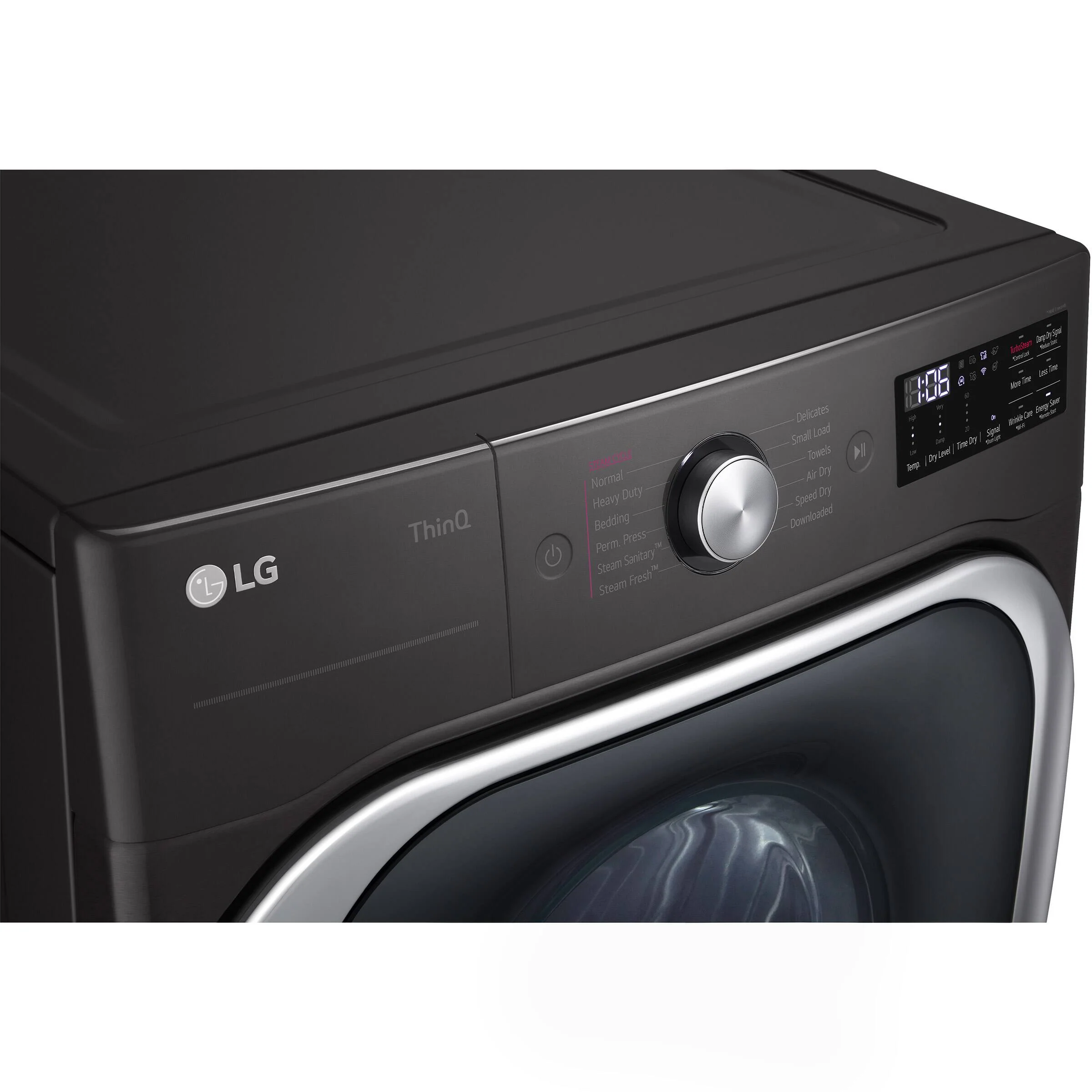 LG 9.0 CU. FT. BLACK STEEL SMART WI-FI ENABLED FRONT LOAD ELECTRIC DRYER WITH TURBOSTEAM AND BUILT-I - Inhomebuy