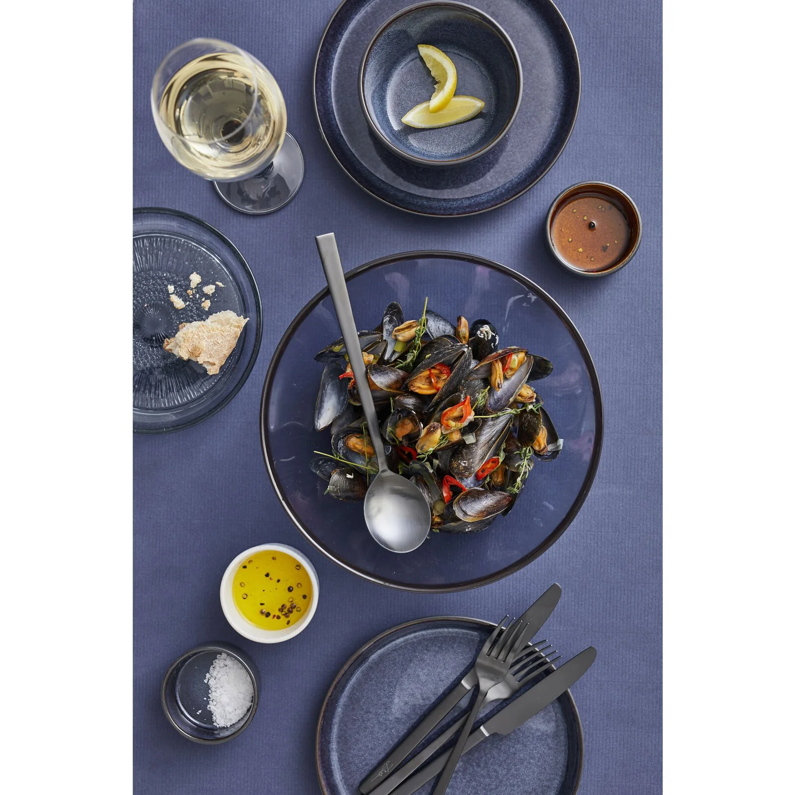 Bowl 12cm Black Dark Blue Bitz - Inhomebuy