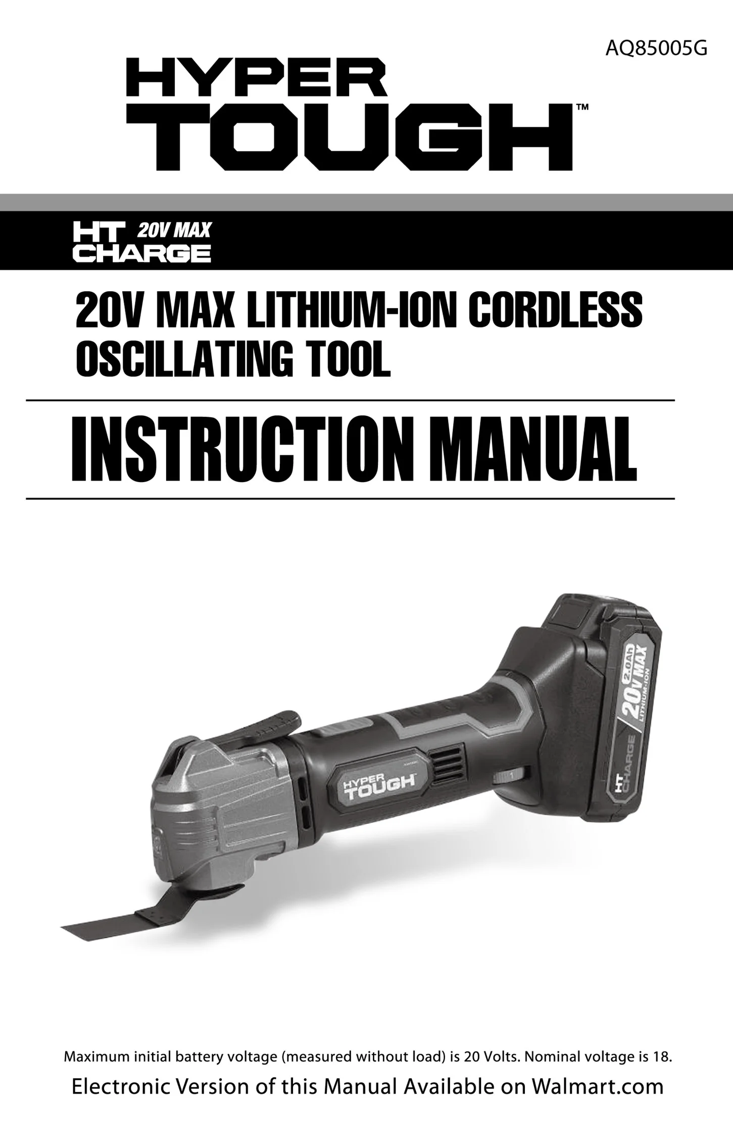 Hyper Tough 20V Max Lithium-Ion Oscillating Power Tool with 2.0 Amp Hour Battery & Charger - Inhomebuy