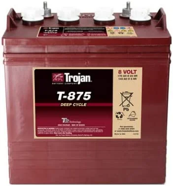 Trojan T-875 8V 170Ah Flooded Lead Acid GC2 Deep Cycle Battery x6 - Inhomebuy