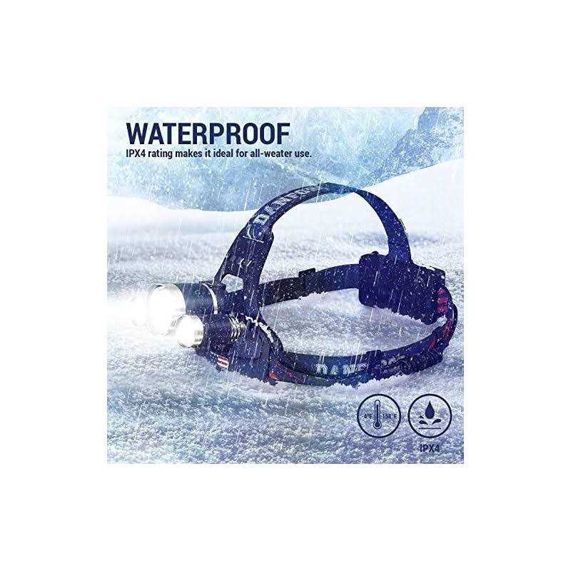 Danforce Camouflaged Headlamp Ultra Bright USB Rechargeable Head lamp. Tactical Head Flashlight Designed Especially for Hunting & Fishing. LED - Inhomebuy