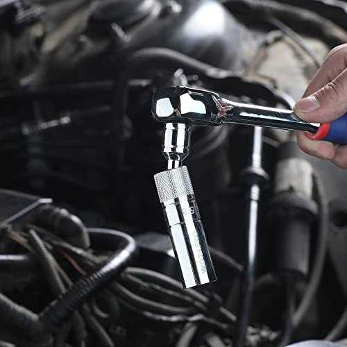 WORKPRO Magnetic Swivel Spark Plug Socket 3/8 Drive x Total Length - Inhomebuy