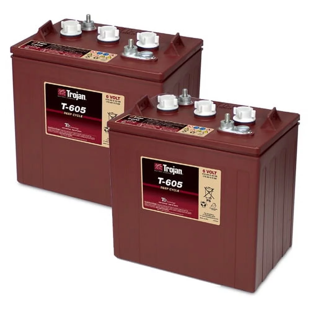 Trojan T605 6 Volt, 210 AH Deep Cycle Battery - 2 Pack - Inhomebuy