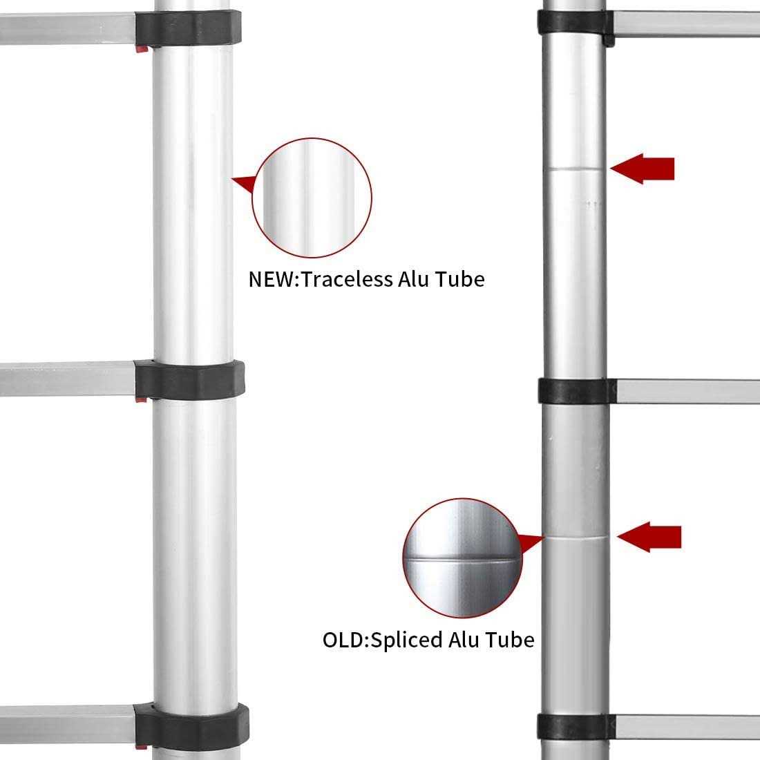 Yvan Telescoping Ladder,12.5 FT One Button Retraction Aluminum Telescopic Extension Extendable Ladder,Slow Down Design Multi-Purpose Step Ladder - Inhomebuy