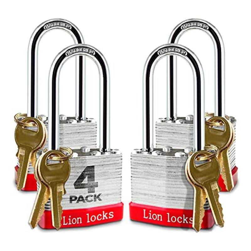 Lion Locks 12 Keyed-Alike Padlocks w/ 1.25” Shackle Keys - Inhomebuy
