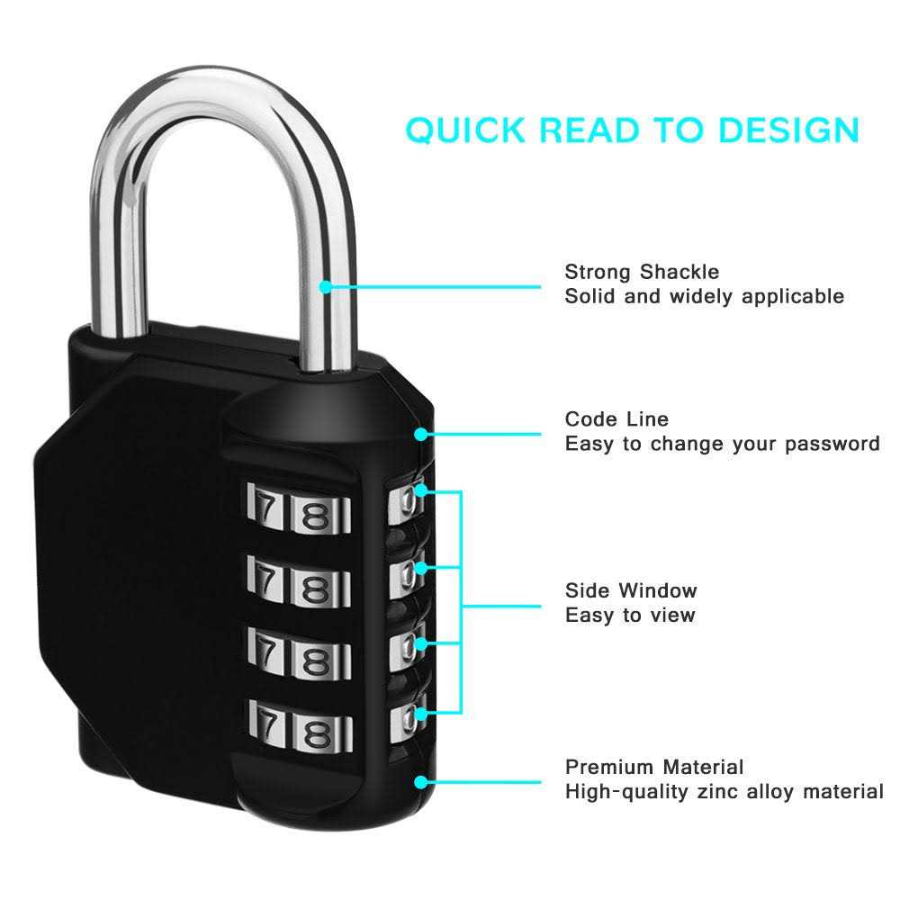 ZHEGE Combination Lock 2 Pack 4 Digit Padlock for School Gym - Inhomebuy