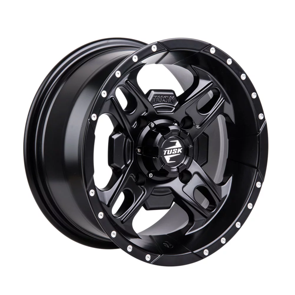 4/156 Tusk Beartooth Wheel 14x7 5.0 + 2.0 Matte Black For POLARIS SPORTSMAN 570 X2 2015-2021 - Inhomebuy
