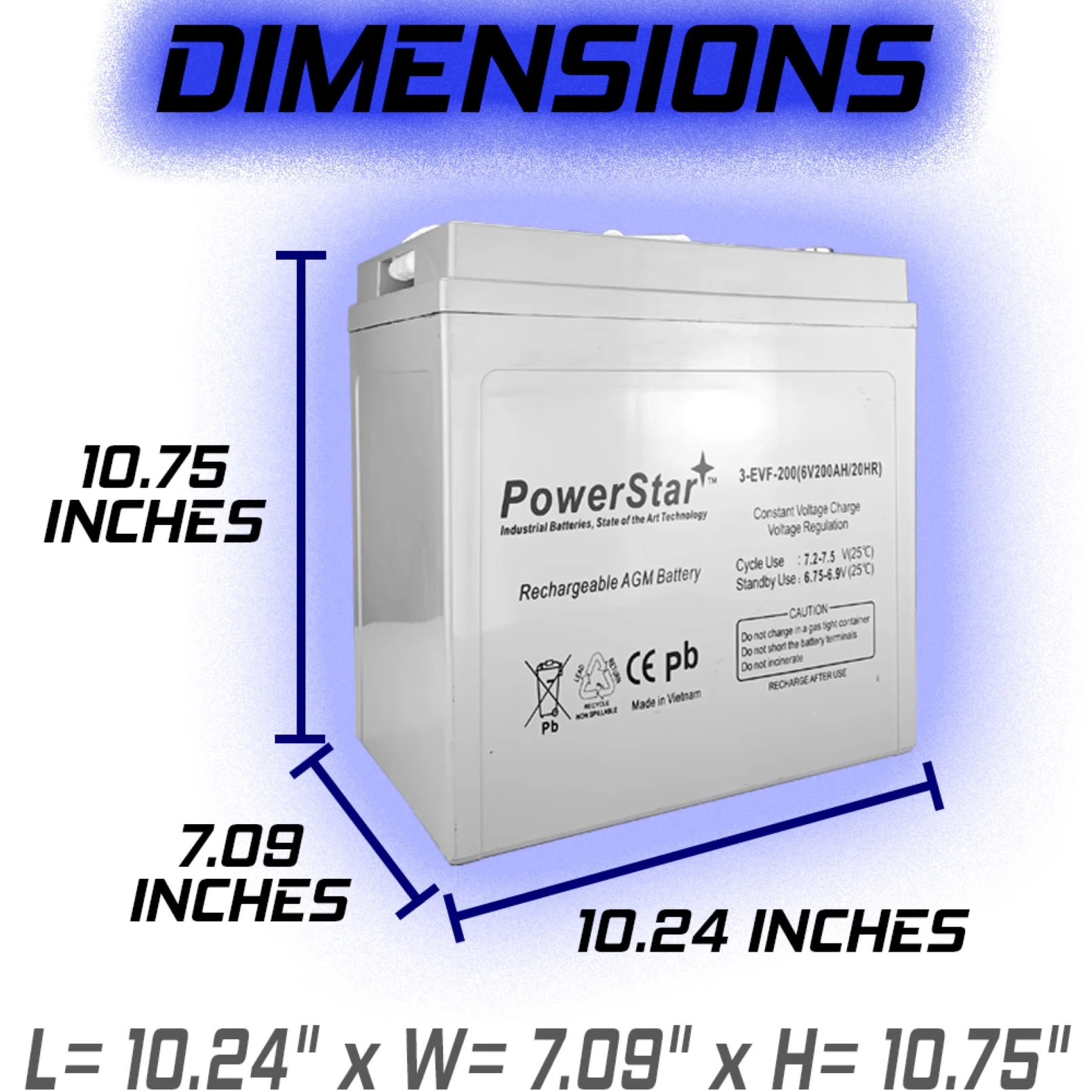 PowerStar Replacement for T-105 6 Volt Golf Cart Battery RV Marine Solar Deep Cycle X4 - Inhomebuy